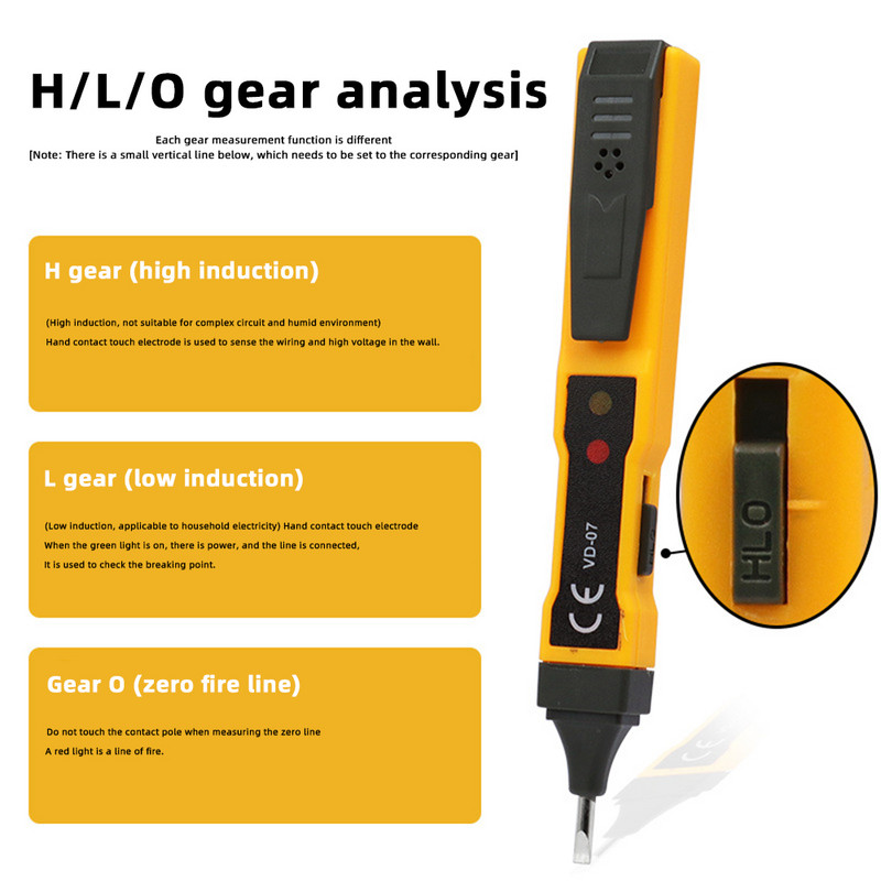 Stilo de testare cu inducție multimodal, creion de testare a punctului de întrerupere a firului de fază/fază, instrumente de măsurare de uz casnic