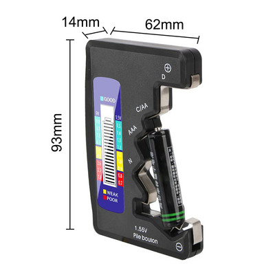 BT-886 Indicator de capacitate a bateriei Dimensiune compactă Tester de nivel a bateriei cu litiu Contor de tensiune a bateriei Detector de monitorizare a tensiunii bateriei