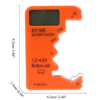 Дигитален тестер за батерии, универсален инструмент за проверка на батерии Тестери за битови батерии за AAA AA C D-9V 1,5 V батерии Бутон клетка