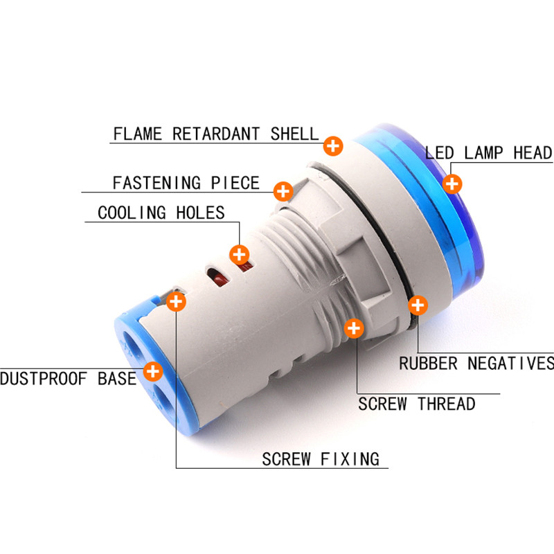 22 mm 50-500 V indikaatortuli vahelduvvoolu 0-99 Hz ruudukujuline ümmargune digitaalne ekraan Pinge hertsmeeter Sagedus pinge tester