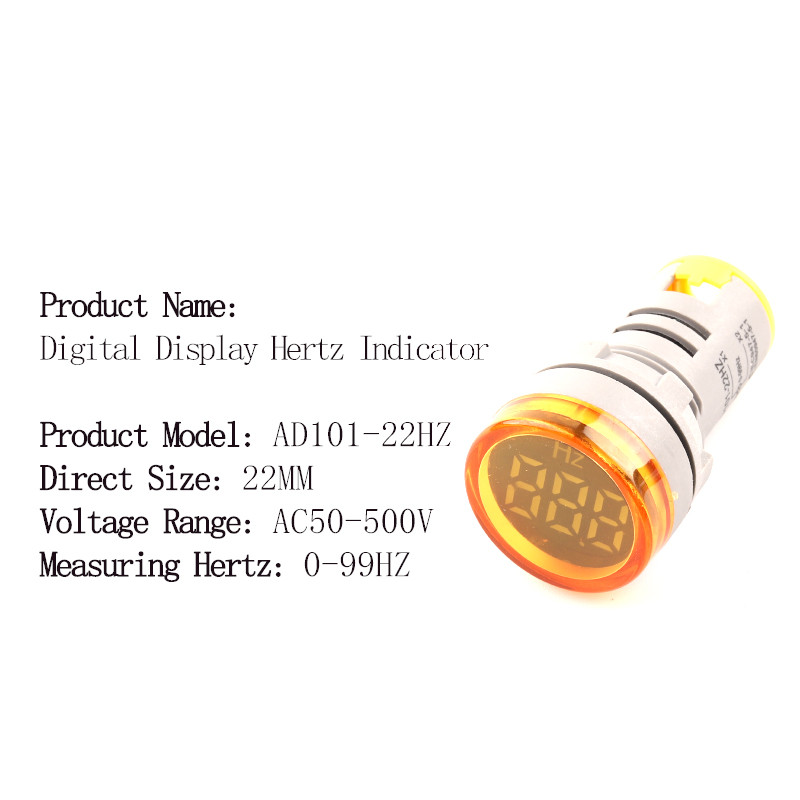 22 mm 50-500 V indikaatortuli vahelduvvoolu 0-99 Hz ruudukujuline ümmargune digitaalne ekraan Pinge hertsmeeter Sagedus pinge tester