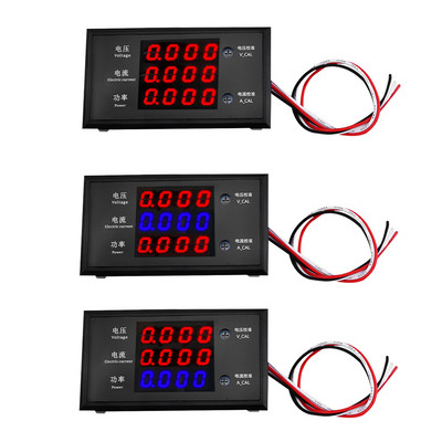 5000 W DC8-12V 10A Voltmérő Ampermérő 4 bites digitális kijelző Feszültség Áram Teljesítménymérő 3 In 1 Volt érzékelő teszter monitor panel