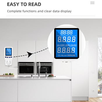 Цифров ватметър LCD Power Meter Консумация на електроенергия Енергомер Kwh Meter Електромер Измерване на електроенергия Монитор Щепсел