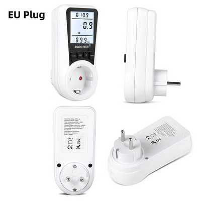 110 V 220 V áramfelhasználás monitorok Energia fogyasztás Wattmérő Dugaszolható aljzat Teljesítmény Kilowatt Watt mérő 100 V-240 V