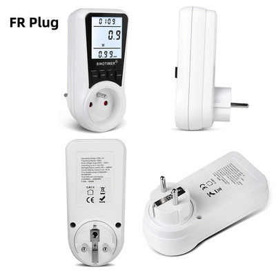 110 V 220 V áramfelhasználás monitorok Energia fogyasztás Wattmérő Dugaszolható aljzat Teljesítmény Kilowatt Watt mérő 100 V-240 V