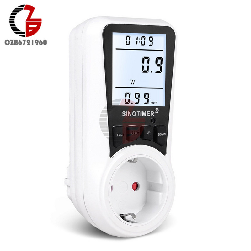 110 V 220 V áramfelhasználás monitorok Energia fogyasztás Wattmérő Dugaszolható aljzat Teljesítmény Kilowatt Watt mérő 100 V-240 V