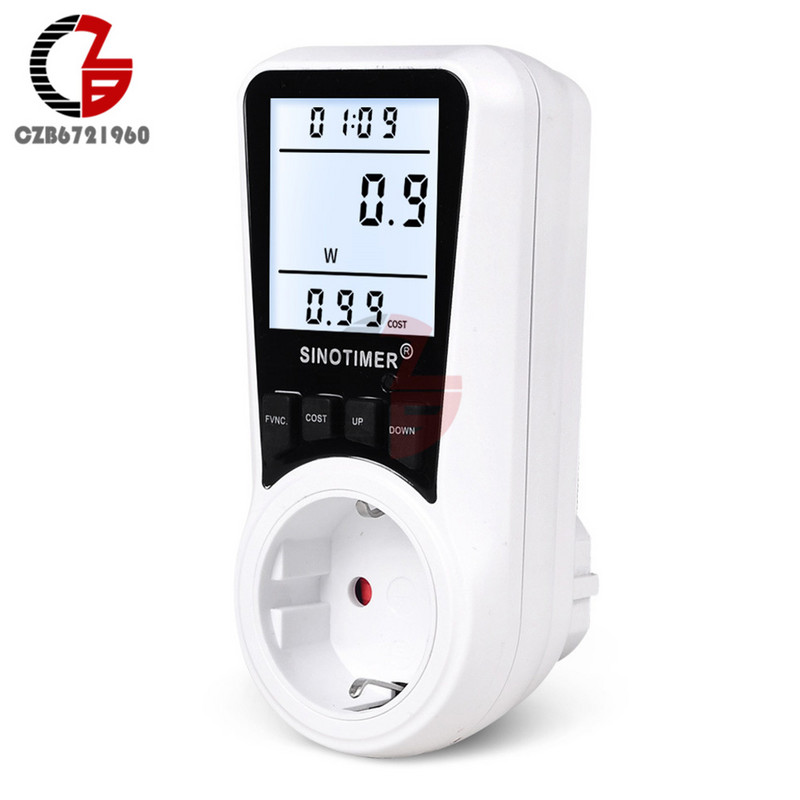 110 V 220 V áramfelhasználás monitorok Energia fogyasztás Wattmérő Dugaszolható aljzat Teljesítmény Kilowatt Watt mérő 100 V-240 V