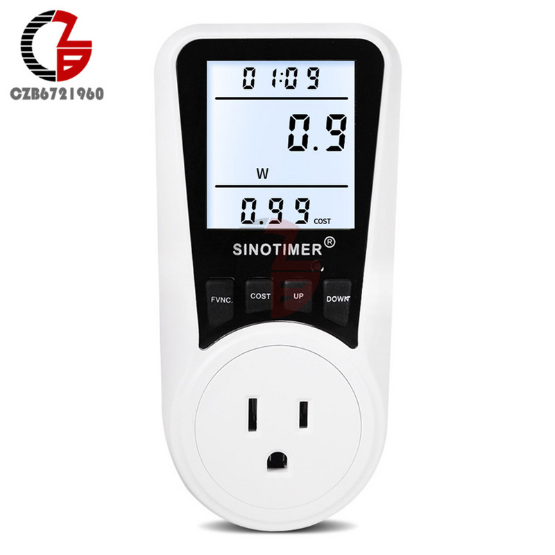 110 V 220 V áramfelhasználás monitorok Energia fogyasztás Wattmérő Dugaszolható aljzat Teljesítmény Kilowatt Watt mérő 100 V-240 V