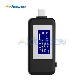 USB TYPE C LCD Ψηφιακός μετρητής τάσης ρεύματος Πολυλειτουργικός ελεγκτής USB Αμπερόμετρο ανιχνευτή βολτόμετρου Ένδειξη φορτιστή Power Bank