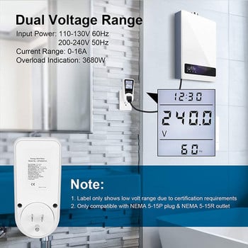 Nashone Wattmeter 220V AC EU Digital LCD Power Meter Wattmeter Soquete Medidor De Energia Kwh FR EU Voltage Meter Energy Meter