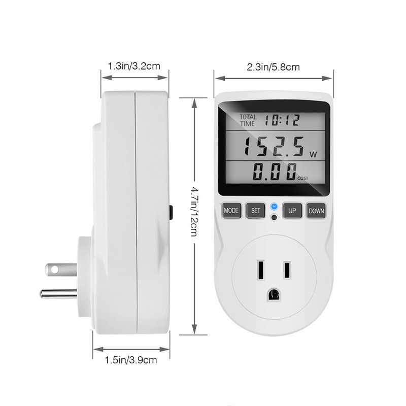 2021 m. Naujausias skaitmeninis galios matuoklis 110v 230v vatmetras Kwh energijos skaitiklis ES / JAV kištukinis energijos skaitiklis išėjimo galios analizatorius