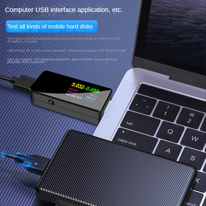 USB teszter U96P 13 az 1-ben USB teszter DC digitális feszültségmérő feszültség áram volt Volt ampermérő érzékelő töltő jelző mérő tiszta kék