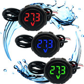 Ūdensizturīgs voltmetrs līdzstrāvas 4-100 V LED digitālais displejs DC digitālais automašīnas sprieguma strāvas mērītājs voltu detektora testera monitora rūts