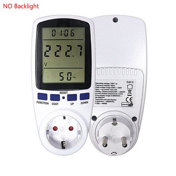 EU Plug AC Power Meter Ψηφιακό Wattmeter Watt Ενεργειακό Monitor Time Voltage Current Herz Price Display Socket Analyzer