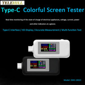 C típusú USB-tesztelő 10 az 1-ben 4-30 V feszültségmérő időzítés ampermérő digitális monitor, áramellátás jelzése, telefontöltő, kétirányú tesztelő