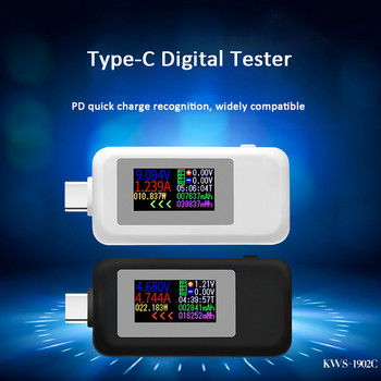 Type-C USB тестер 10 в 1 4-30V измервател на напрежение Времеви амперметър Цифров монитор Индикатор за изключване на захранването Зарядно устройство за телефон Двупосочен тестер
