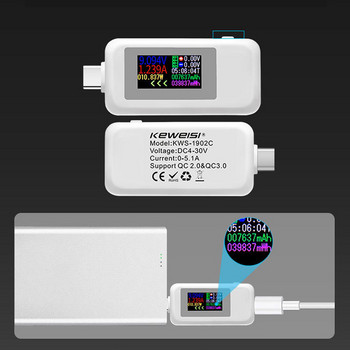 Δοκιμαστής USB Type-C 10 σε 1 4-30V Μετρητής τάσης Χρονισμός Αμπερόμετρο Ψηφιακής οθόνης Διακοπής ρεύματος Φορτιστής τηλεφώνου Δοκιμαστής 2 δρόμων