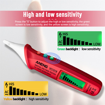 ANENG VC1018 Цифров волтметър Амперметър Цифров измервател на AC напрежение Електрически сензор Тестер Писалка Волтметър Детектор Инструменти волтметр