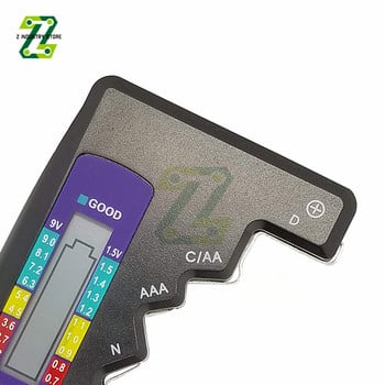 Ψηφιακός ελεγκτής μπαταρίας Οθόνη LCD AA/AAA/9V/1,5V Κουμπί κουμπιού κελί Έλεγχος χωρητικότητας μπαταρίας Εργαλείο διάγνωσης χωρητικότητας ανιχνευτή