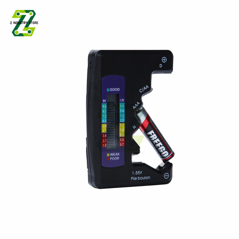 Digitális elemvizsgáló LCD-kijelző AA/AAA/9V/1,5V gombelem akkumulátor kapacitás-ellenőrző érzékelő kapacitásának diagnosztikai eszköze