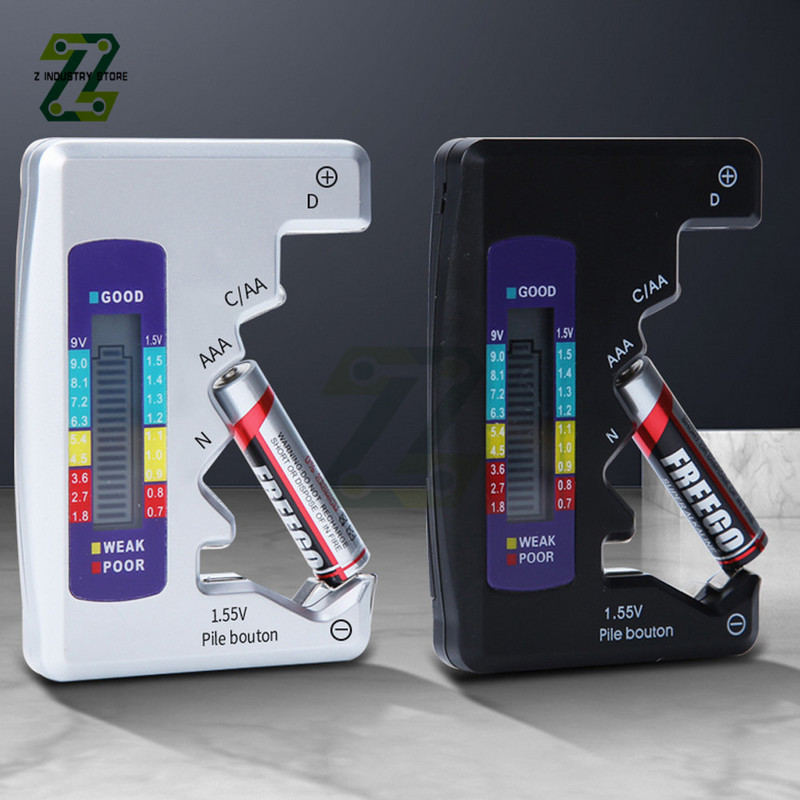 Digitális elemvizsgáló LCD-kijelző AA/AAA/9V/1,5V gombelem akkumulátor kapacitás-ellenőrző érzékelő kapacitásának diagnosztikai eszköze