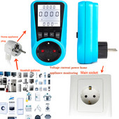 Fișă UE Priză Rus Contor digital de curent Voltmetru Contor de putere AC Timp Watt Putere Tester de energie Wattmetru US UK AU FR Mufă BR