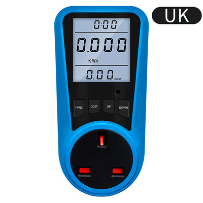 Fișă UE Priză Rus Contor digital de curent Voltmetru Contor de putere AC Timp Watt Putere Tester de energie Wattmetru US UK AU FR Mufă BR