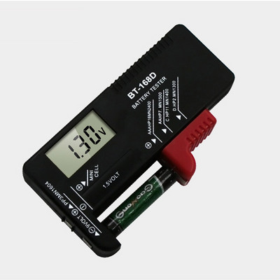 BT-168 universaalnupuga mitme suurusega akude tester AA/AAA/C/D/9V/1,5V LCD-ekraaniga digitaalse patarei testeri pingekontrolli jaoks