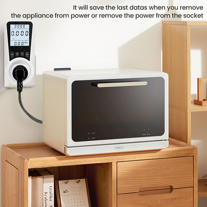 Digitālais vatmetrs 220V 110V maiņstrāvas jaudas skaitītājs Elektrības patēriņš Enerģijas skaitītājs EU Plug Power Kilovats jauda Elektrības skaitītājs