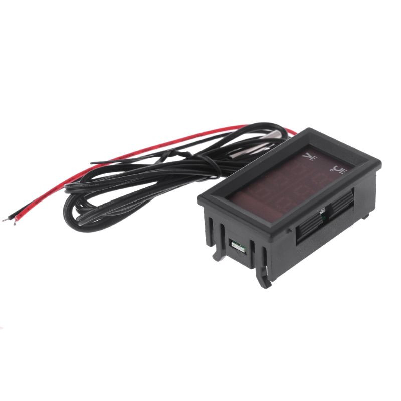 Ψηφιακός τετράγωνος μετρητής τάσης με ένδειξη θερμοκρασίας Voltmeter Volt Monitor Μετρητής θερμοκρασίας για αυτοκίνητο αυτοκινήτου