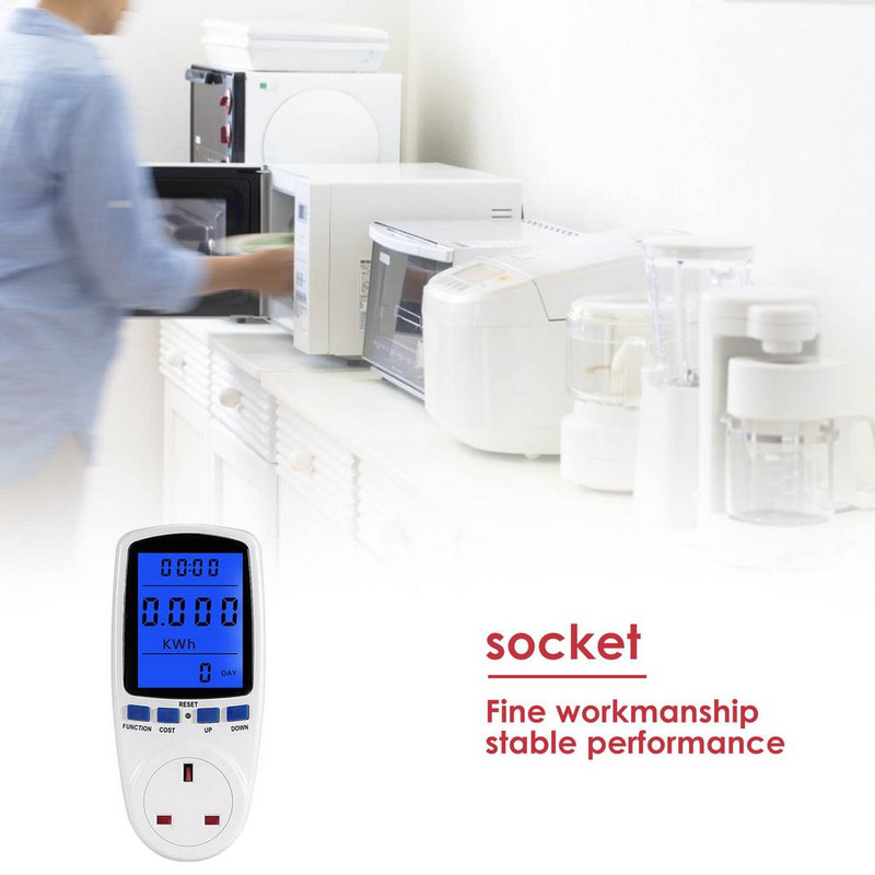 Monitor de energie Priză euro Contor de putere Monitor LCD de utilizare a energiei Contorizare de putere Contor de priză inteligentă Monitor LCD de utilizare a energiei