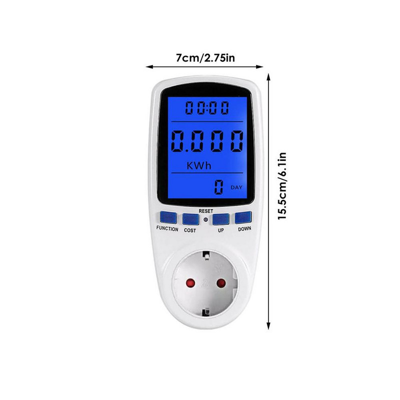 Monitor de energie Priză euro Contor de putere Monitor LCD de utilizare a energiei Contorizare de putere Contor de priză inteligentă Monitor LCD de utilizare a energiei