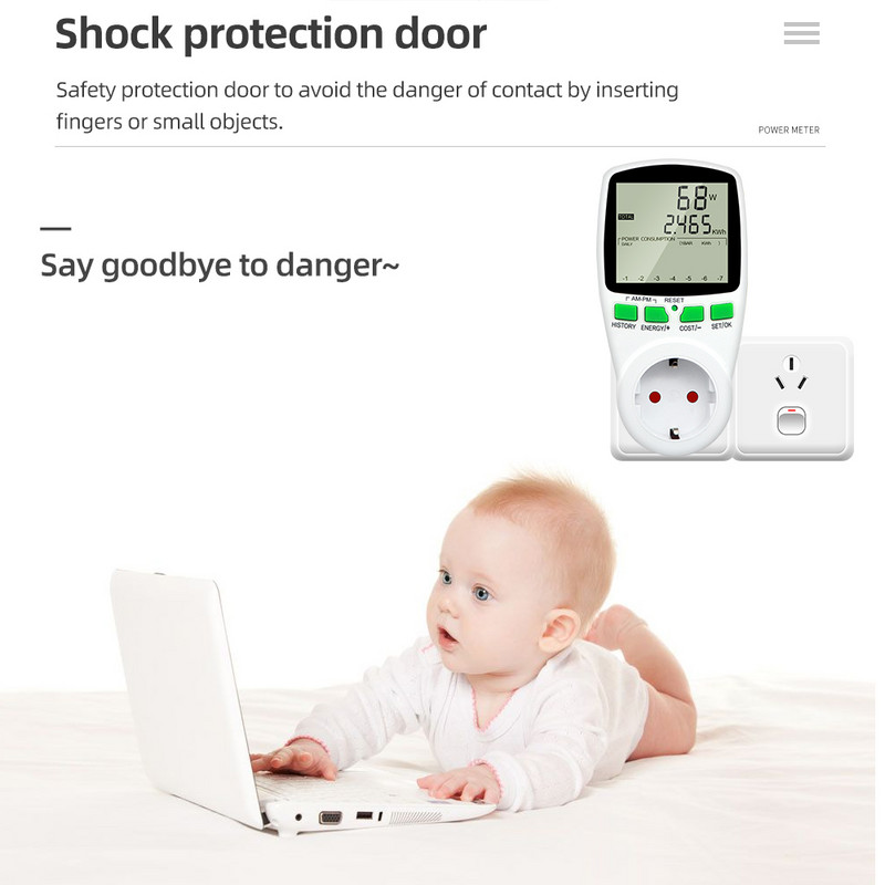 Contor digital de energie Wattmetru Electricitate Kwh Contor de putere Vu metru Analizor Watt Monitor EU US UK AU FR Priză 50% REDUCERE