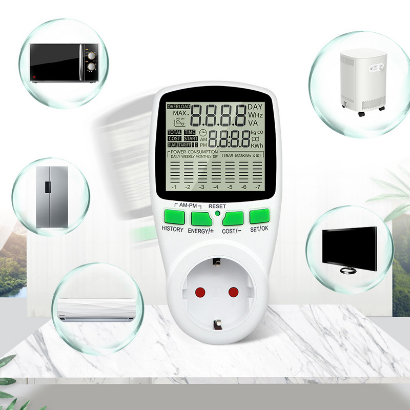 Contor digital de energie Wattmetru Electricitate Kwh Contor de putere Vu metru Analizor Watt Monitor EU US UK AU FR Priză 50% REDUCERE