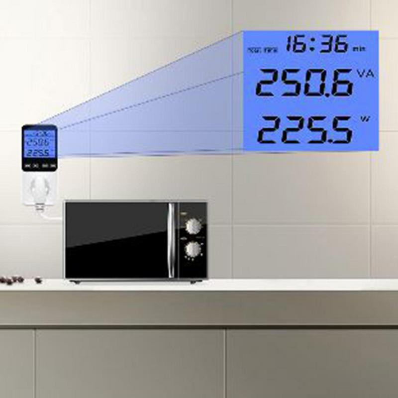 Energijos suvartojimo matuoklio lizdas 220V 110V galios skaitiklis Elektros suvartojimas Energijos skaitiklis EU kištukas Maitinimo apsauga nuo perkrovos