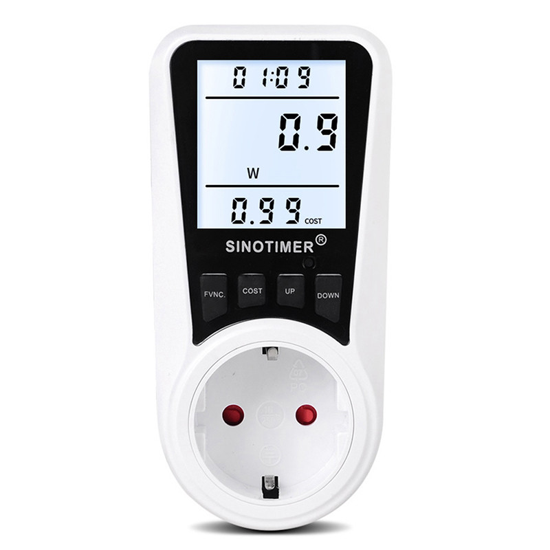 AC 230V Fény Wattmérő Teljesítmény LCD Energia Pontos Mérő Teljesítmény Monitor EU Dugaszoló Aljzat Teljesítmény Kilowatt watt feszültségmérő digitális