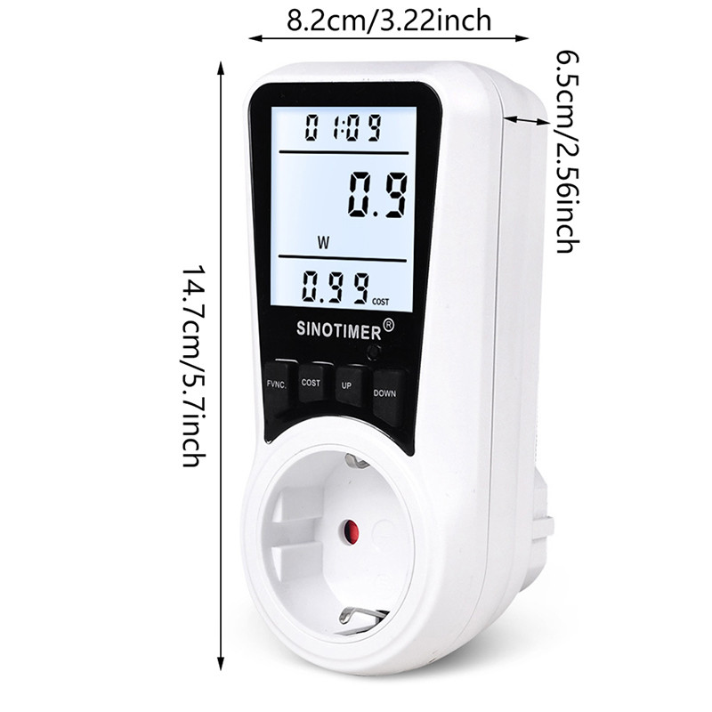 AC 230V Fény Wattmérő Teljesítmény LCD Energia Pontos Mérő Teljesítmény Monitor EU Dugaszoló Aljzat Teljesítmény Kilowatt watt feszültségmérő digitális