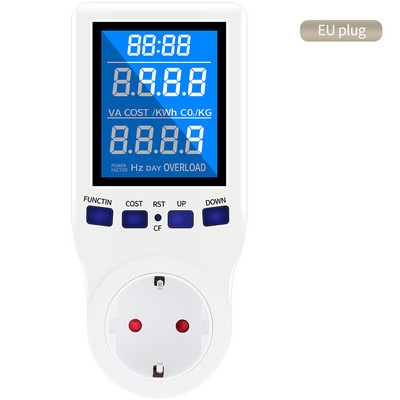 220V AC EU mjerač snage Digitalni LCD zaslon Potrošnja električne energije snaga Kwh Mjerač energije EU US UK Utičnica Analizator snage