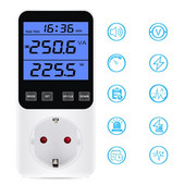 Energijos suvartojimo matuoklio lizdas 220 V 110 V galios skaitiklis Elektros energijos suvartojimas Energijos skaitiklis EU kištukas Maitinimo apsauga nuo perkrovos