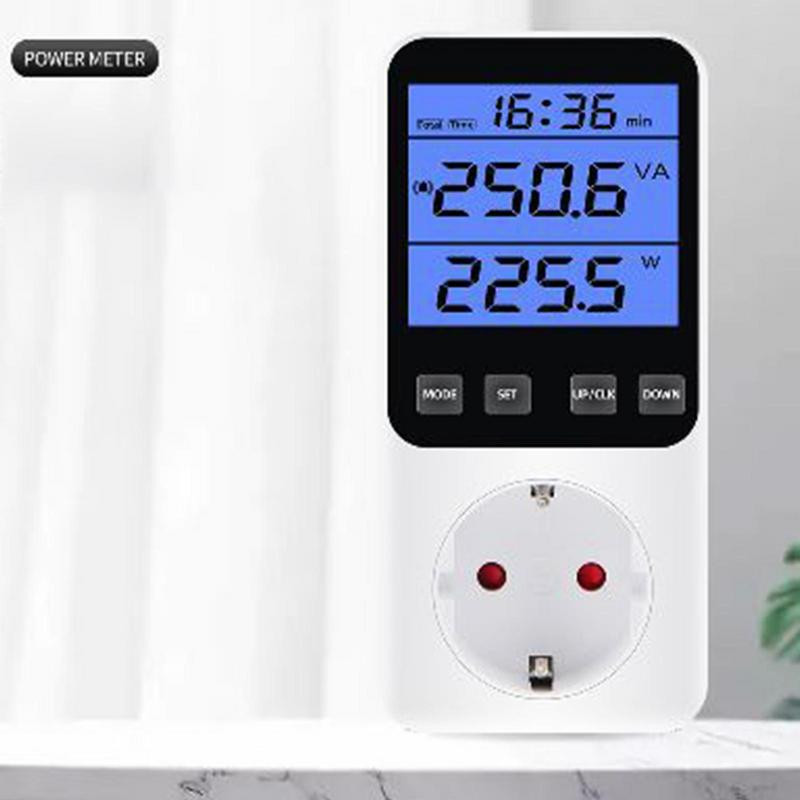 Energijos suvartojimo matuoklio lizdas 220 V 110 V galios skaitiklis Elektros energijos suvartojimas Energijos skaitiklis EU kištukas Maitinimo apsauga nuo perkrovos