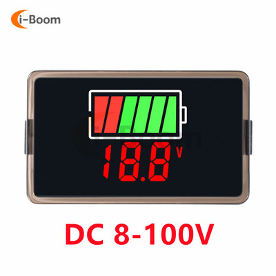 Ūdensnecaurlaidīgs voltmetrs līdzstrāvas 8-100V 8-30V digitālais displejs Litija akumulatora kapacitātes indikatora testeris Svina-skābes akumulatora uzlādes līmenis