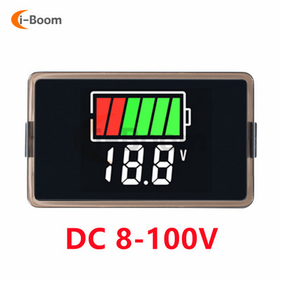 Ūdensnecaurlaidīgs voltmetrs līdzstrāvas 8-100V 8-30V digitālais displejs Litija akumulatora kapacitātes indikatora testeris Svina-skābes akumulatora uzlādes līmenis