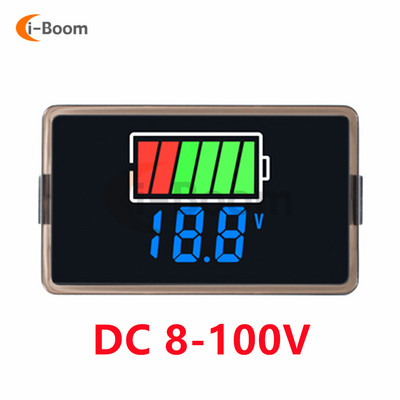 Ūdensnecaurlaidīgs voltmetrs līdzstrāvas 8-100V 8-30V digitālais displejs Litija akumulatora kapacitātes indikatora testeris Svina-skābes akumulatora uzlādes līmenis