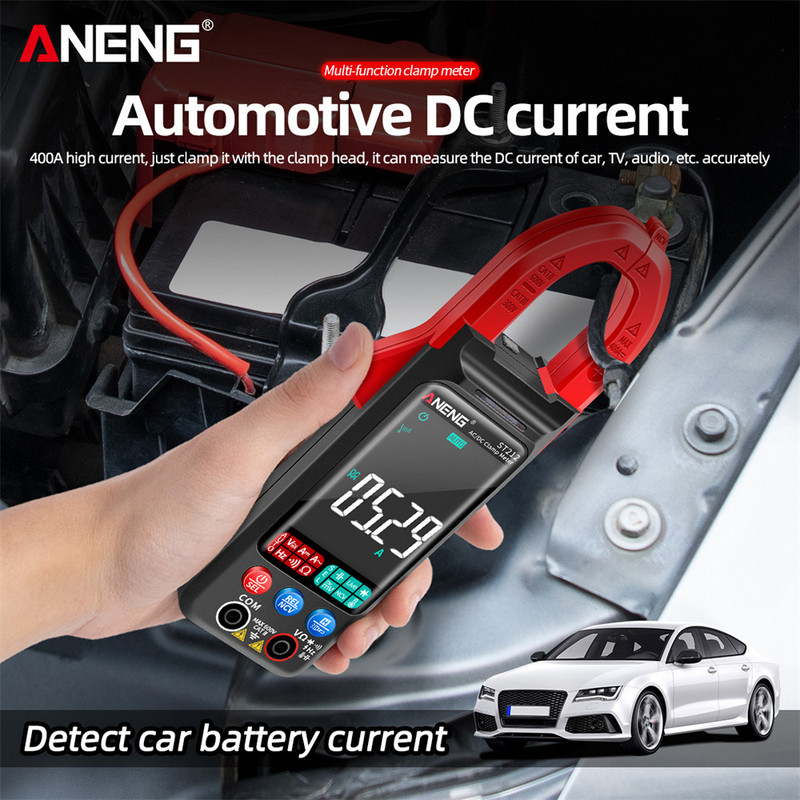 ANENG ST212 skaitmeninis gnybtų matuoklis 6000 skaičiuoja nuolatinės srovės / kintamosios srovės 400 A amperų multimetras didelio spalvoto ekrano įtampos testeris Automobilio Hz NCV Ohm