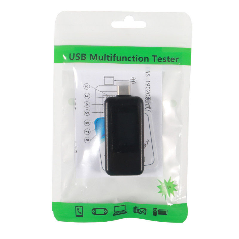 KWS-1902C Type-C színes kijelző USB-tesztelő Áramfeszültség-figyelő teljesítménymérő