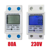 Skaitmeninis energijos matuoklis LCD ekranas AC 230V vatmetras Daugiafunkcis 5-80A elektrinis apkrovos analizatoriaus apšvietimas namams ar verslui