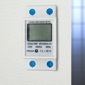 Цифров измервател на енергия LCD дисплей AC 230V ватметър Многофункционален 5-80A Анализатор на електрически товар Подсветка за дома или бизнеса