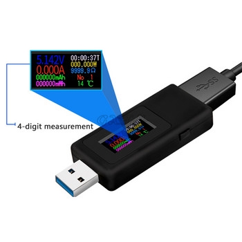 Έγχρωμη οθόνη USB Δοκιμαστής τάσης οργάνου μέτρησης ανιχνευτής φορτιστή Βολτόμετρο Αμπερόμετρο Προστασία φόρτισης κινητού τηλεφώνου DC4-30V