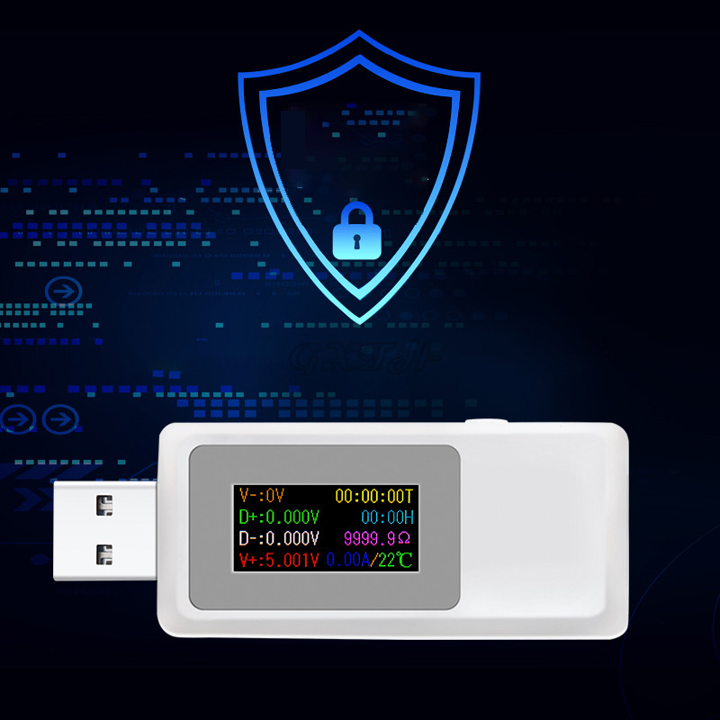Έγχρωμη οθόνη USB Δοκιμαστής τάσης οργάνου μέτρησης ανιχνευτής φορτιστή Βολτόμετρο Αμπερόμετρο Προστασία φόρτισης κινητού τηλεφώνου DC4-30V