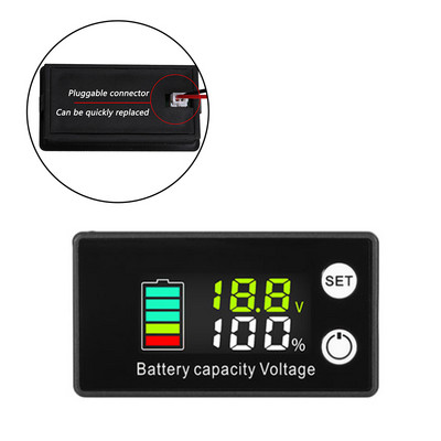 6133B DC 12V 24V 36V 48V Ένδειξη χωρητικότητας μπαταρίας Μετρητής τάσης Αδιάβροχο όργανο μέτρησης DC 7V-68V Ψηφιακά βολτόμετρο μετρητών